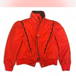 Retro 80s Vintage Red Puffer Jacket